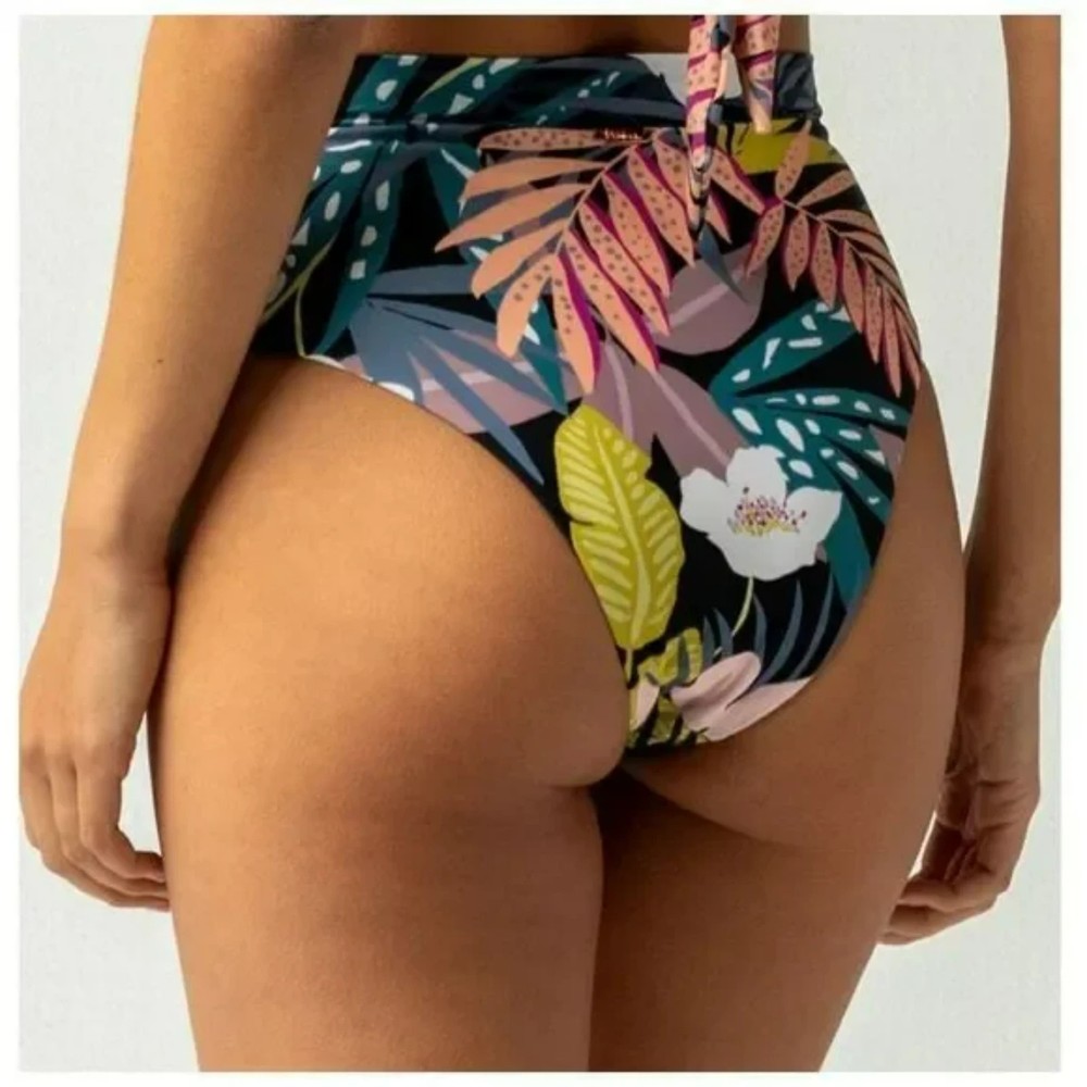 Nwt Rasins High Waist Tropics Bikini Bottom Size Small